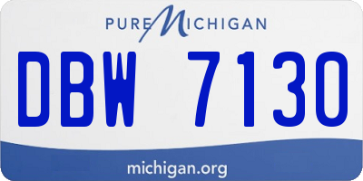 MI license plate DBW7130