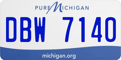 MI license plate DBW7140