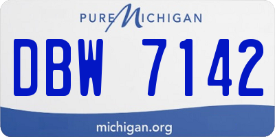 MI license plate DBW7142