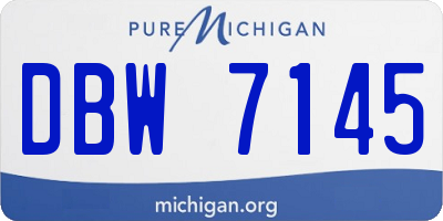 MI license plate DBW7145