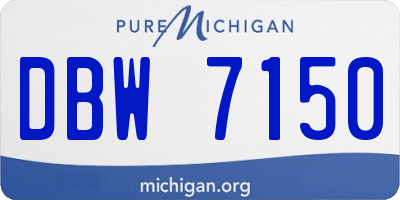 MI license plate DBW7150