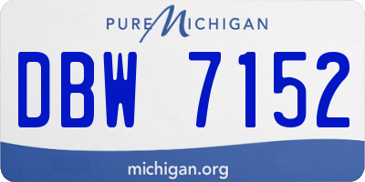 MI license plate DBW7152