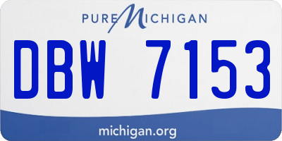 MI license plate DBW7153
