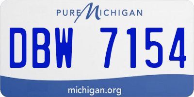 MI license plate DBW7154