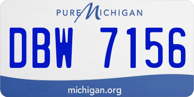 MI license plate DBW7156
