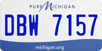 MI license plate DBW7157