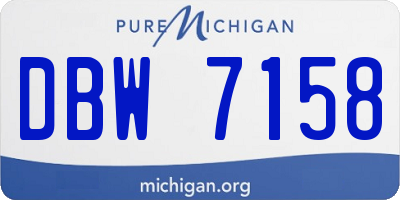 MI license plate DBW7158