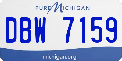 MI license plate DBW7159