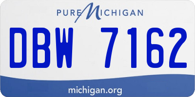 MI license plate DBW7162