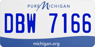 MI license plate DBW7166