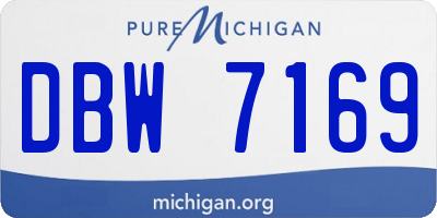 MI license plate DBW7169