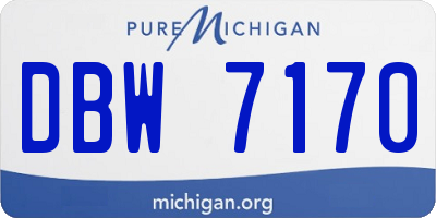 MI license plate DBW7170
