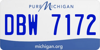 MI license plate DBW7172