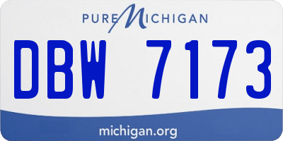 MI license plate DBW7173
