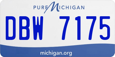 MI license plate DBW7175