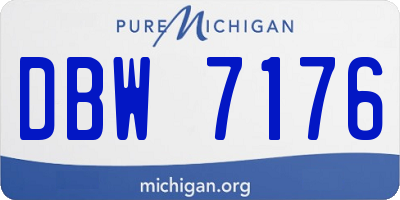 MI license plate DBW7176