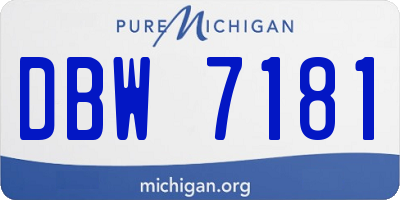 MI license plate DBW7181