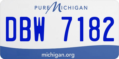 MI license plate DBW7182