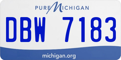 MI license plate DBW7183