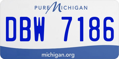 MI license plate DBW7186