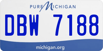 MI license plate DBW7188
