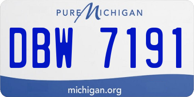 MI license plate DBW7191