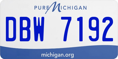 MI license plate DBW7192
