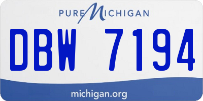 MI license plate DBW7194