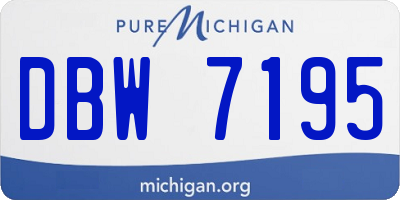 MI license plate DBW7195