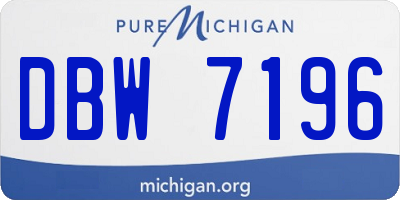 MI license plate DBW7196