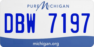MI license plate DBW7197
