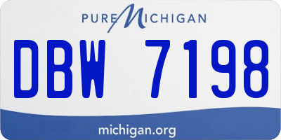 MI license plate DBW7198
