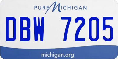 MI license plate DBW7205