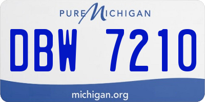 MI license plate DBW7210