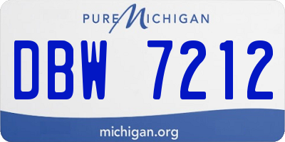 MI license plate DBW7212