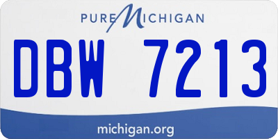 MI license plate DBW7213