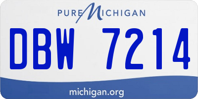 MI license plate DBW7214