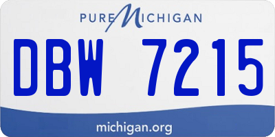 MI license plate DBW7215
