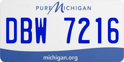 MI license plate DBW7216
