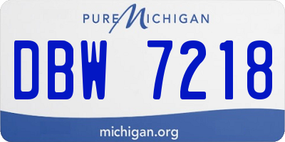 MI license plate DBW7218