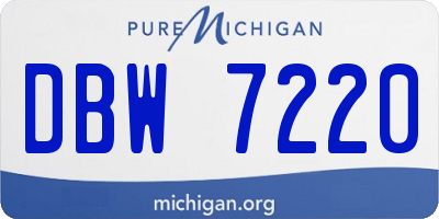 MI license plate DBW7220