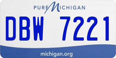 MI license plate DBW7221