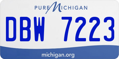 MI license plate DBW7223