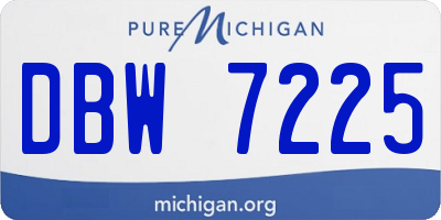 MI license plate DBW7225