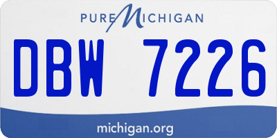 MI license plate DBW7226