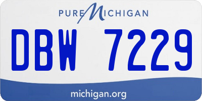 MI license plate DBW7229