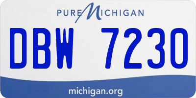 MI license plate DBW7230