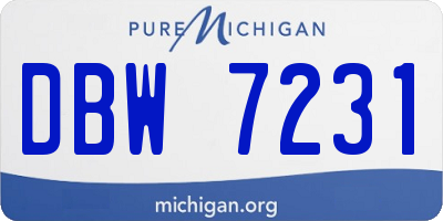 MI license plate DBW7231