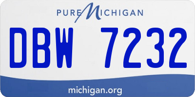 MI license plate DBW7232