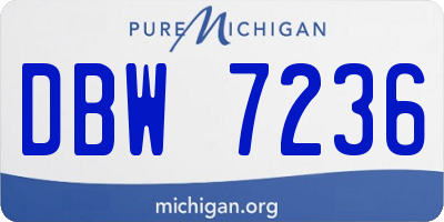 MI license plate DBW7236